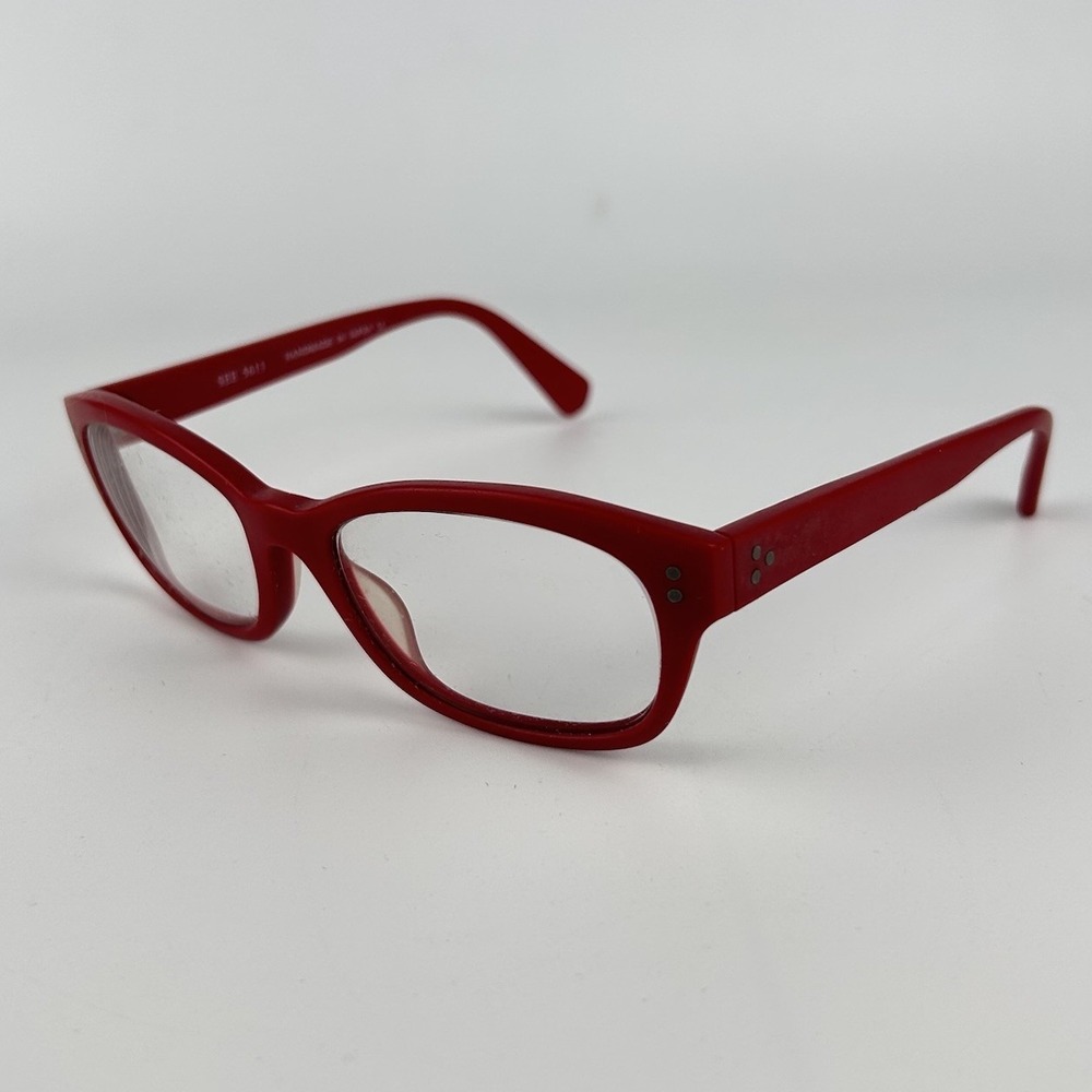 SEE 5613 Eyeglasses Frames 5613‎ C503M Red Handmade In Japan 52-18-140